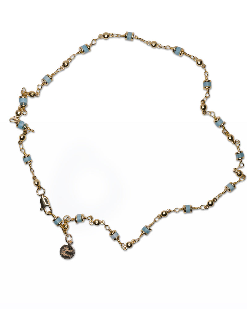 Collana Mare Calmo – Girocollo Dorato con Turchesi